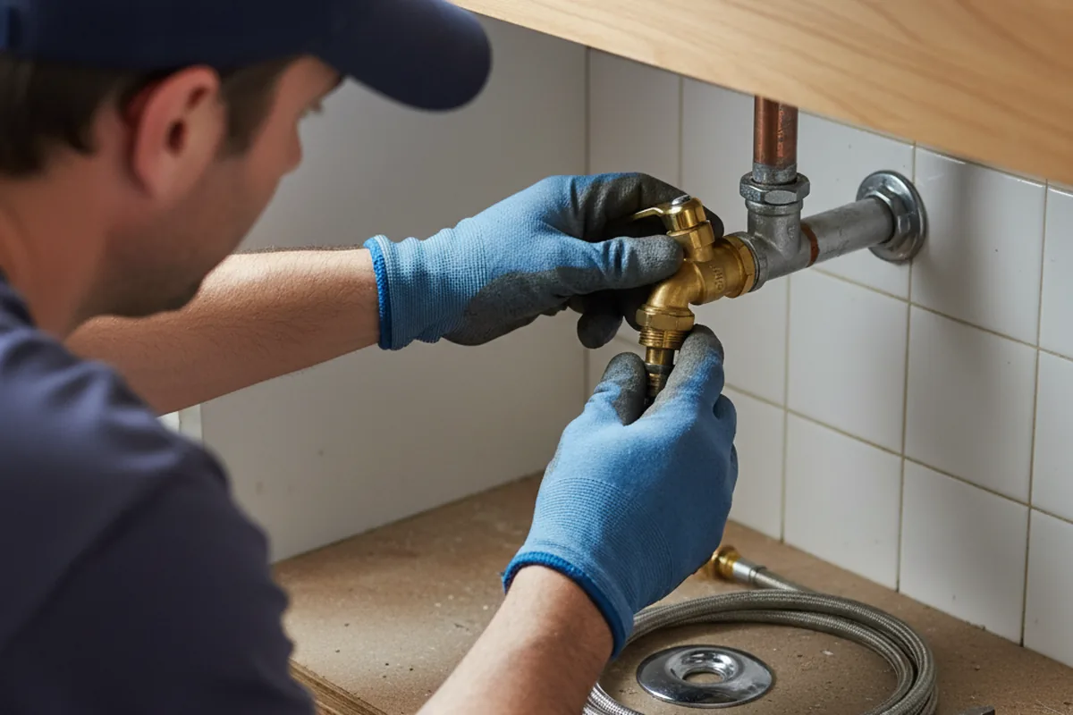 Shutoff valve and fitting work during Emergency Plumbing in Catonsville